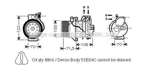 AVA QUALITY COOLING MTK249 Компрессор, кондиционер