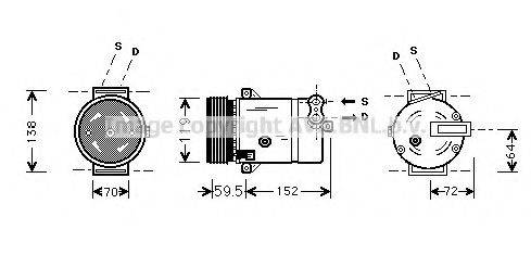 AVA QUALITY COOLING OLK318 Компрессор, кондиционер