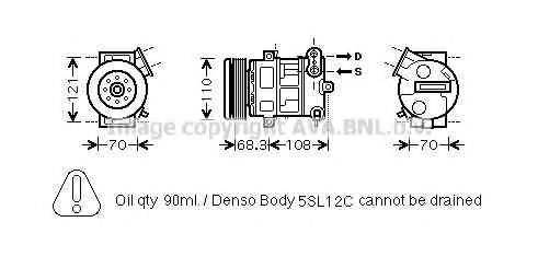 AVA QUALITY COOLING OLK418 Компрессор, кондиционер