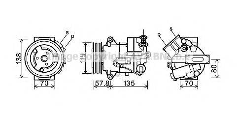 AVA QUALITY COOLING OLK496 Компрессор, кондиционер