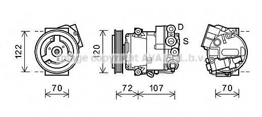 AVA QUALITY COOLING OLK595 Компрессор, кондиционер