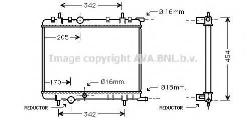 AVA QUALITY COOLING PE2238 Радиатор, охлаждение двигателя