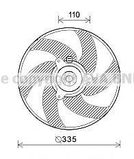 AVA QUALITY COOLING PE7552 Вентилятор, охлаждение двигателя