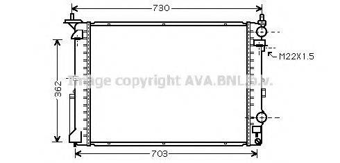 AVA QUALITY COOLING RT2259 Радиатор, охлаждение двигателя