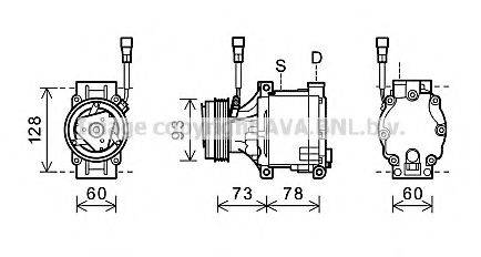 AVA QUALITY COOLING SUK080 Компрессор, кондиционер