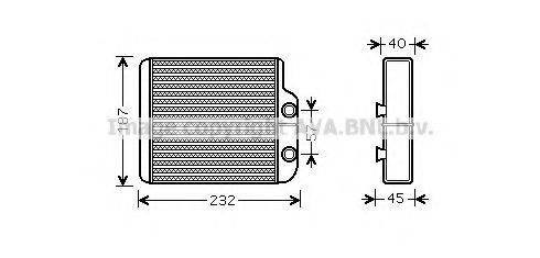 AVA QUALITY COOLING TO6368 Теплообменник, отопление салона