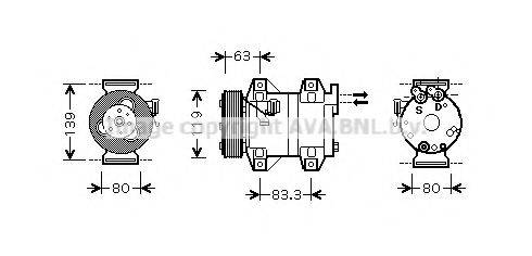 AVA QUALITY COOLING VOAK121 Компрессор, кондиционер