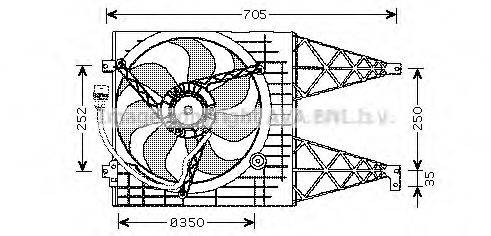 AVA QUALITY COOLING VW7507 Вентилятор, охлаждение двигателя