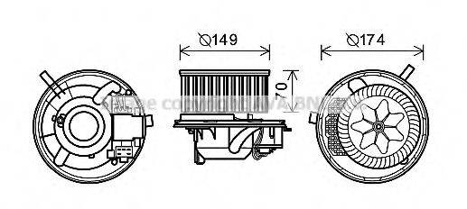 AVA QUALITY COOLING VW8341 Электродвигатель, вентиляция салона