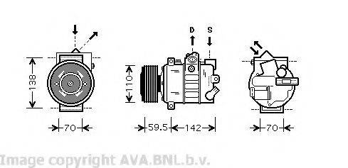 AVA QUALITY COOLING VWK220 Компрессор, кондиционер