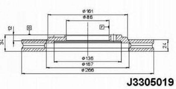 NIPPARTS J3305019 Тормозной диск