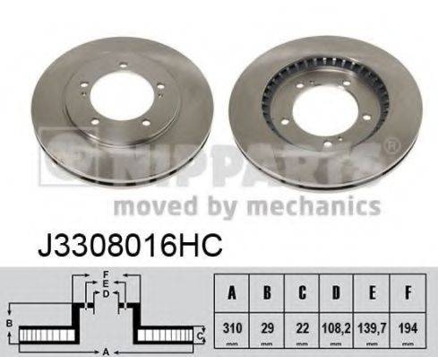 NIPPARTS J3308016HC Тормозной диск