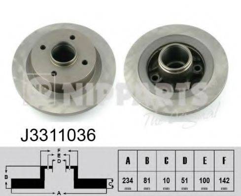 NIPPARTS J3311036 Тормозной диск