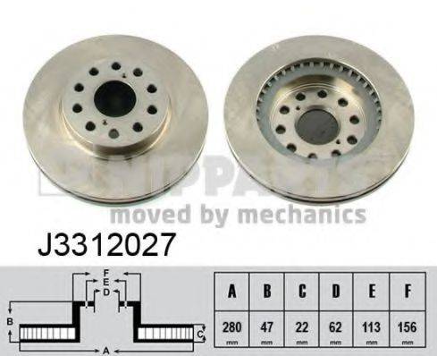 NIPPARTS J3312027 Тормозной диск