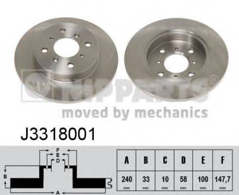 NIPPARTS J3318001 Тормозной диск