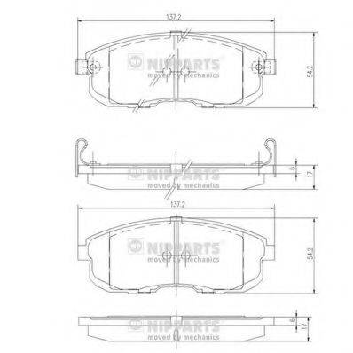 NIPPARTS J3601044 Комплект тормозных колодок, дисковый тормоз