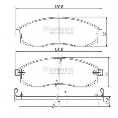 NIPPARTS J3601064 Комплект тормозных колодок, дисковый тормоз