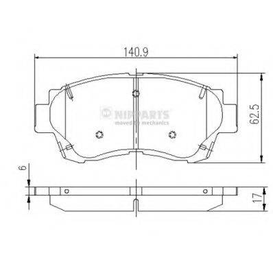 NIPPARTS J3602060 Комплект тормозных колодок, дисковый тормоз