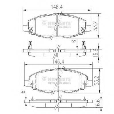 NIPPARTS J3602108 Комплект тормозных колодок, дисковый тормоз