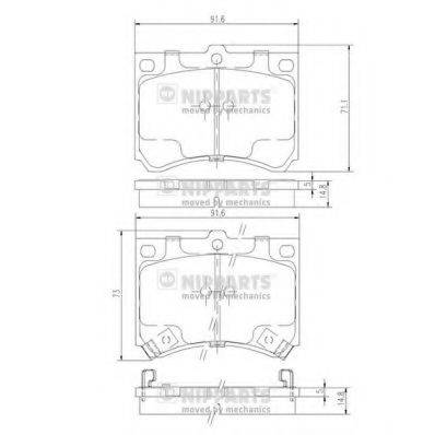 NIPPARTS J3603035 Комплект тормозных колодок, дисковый тормоз