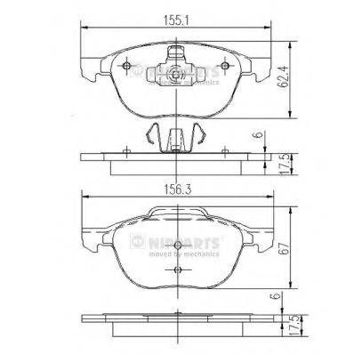 NIPPARTS J3603063 Комплект тормозных колодок, дисковый тормоз