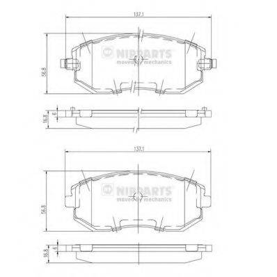 NIPPARTS J3607015 Комплект тормозных колодок, дисковый тормоз