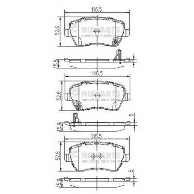 NIPPARTS J3608026 Комплект тормозных колодок, дисковый тормоз