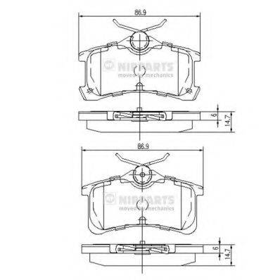 NIPPARTS J3612026 Комплект тормозных колодок, дисковый тормоз