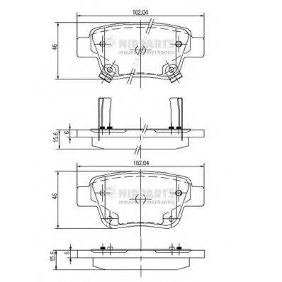 NIPPARTS J3612030 Комплект тормозных колодок, дисковый тормоз