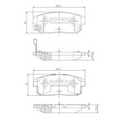 NIPPARTS J3613018 Комплект тормозных колодок, дисковый тормоз