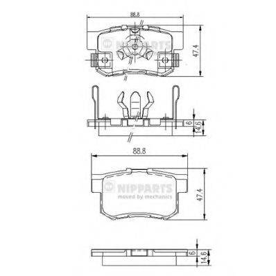 NIPPARTS J3614017 Комплект тормозных колодок, дисковый тормоз