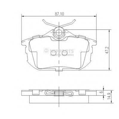 NIPPARTS J3615012 Комплект тормозных колодок, дисковый тормоз