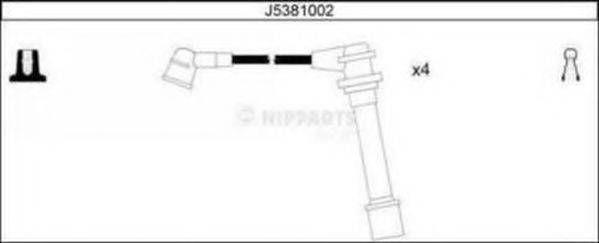 NIPPARTS J5381002 Комплект проводов зажигания