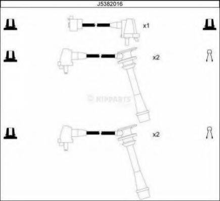 NIPPARTS J5382016 Комплект проводов зажигания