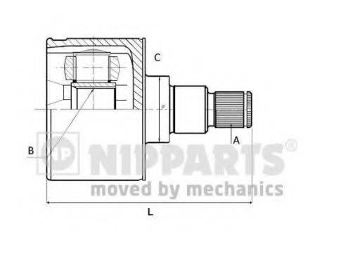 NIPPARTS N2833001 Шарнирный комплект, приводной вал