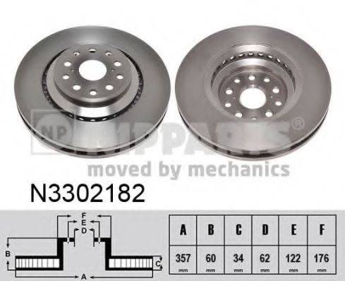 NIPPARTS N3302182 Тормозной диск