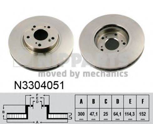 NIPPARTS N3304051 Тормозной диск