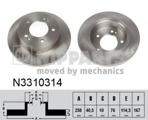 NIPPARTS N3310314 Тормозной диск