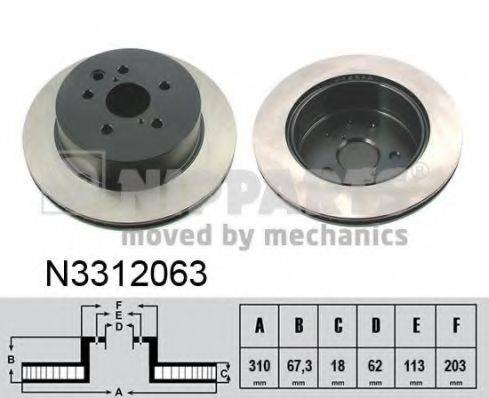 NIPPARTS N3312063 Тормозной диск