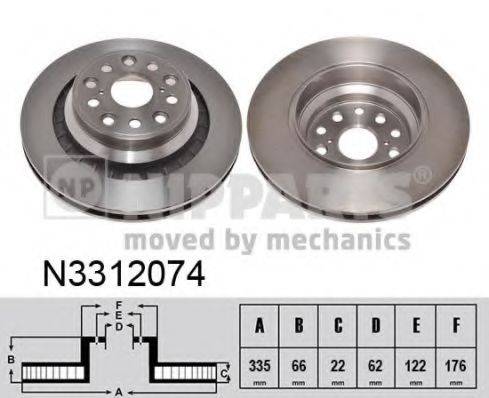 NIPPARTS N3312074 Тормозной диск