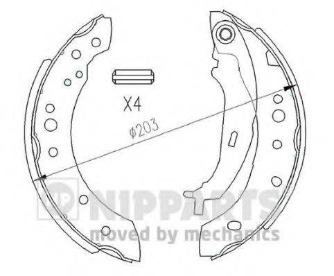 NIPPARTS N3505043 Комплект тормозных колодок