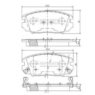 NIPPARTS N3600543 Комплект тормозных колодок, дисковый тормоз