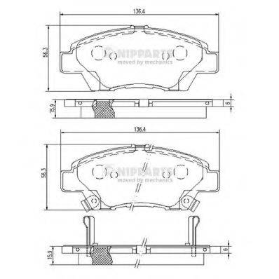 NIPPARTS N3604068 Комплект тормозных колодок, дисковый тормоз