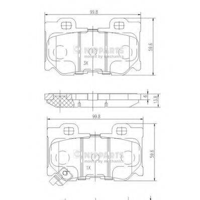 NIPPARTS N3611053 Комплект тормозных колодок, дисковый тормоз