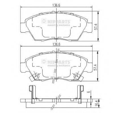 NIPPARTS J3604033 Комплект тормозных колодок, дисковый тормоз