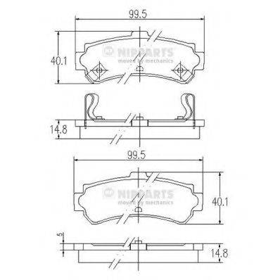 NIPPARTS J3611039 Комплект тормозных колодок, дисковый тормоз