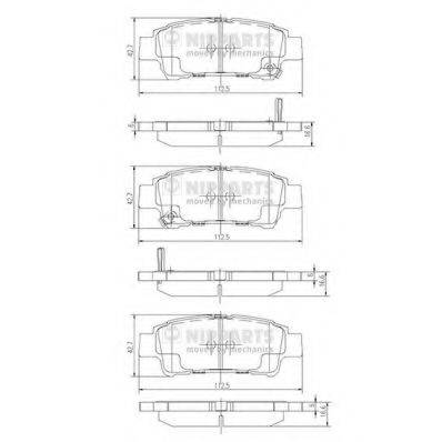 NIPPARTS J3612019 Комплект тормозных колодок, дисковый тормоз