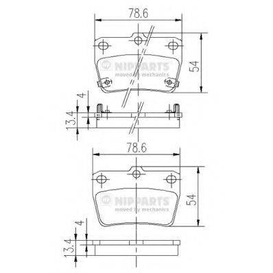 NIPPARTS J3612020 Комплект тормозных колодок, дисковый тормоз