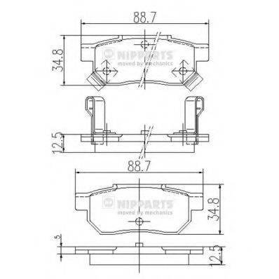 NIPPARTS J3614004 Комплект тормозных колодок, дисковый тормоз