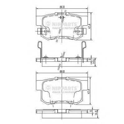 NIPPARTS J3614008 Комплект тормозных колодок, дисковый тормоз